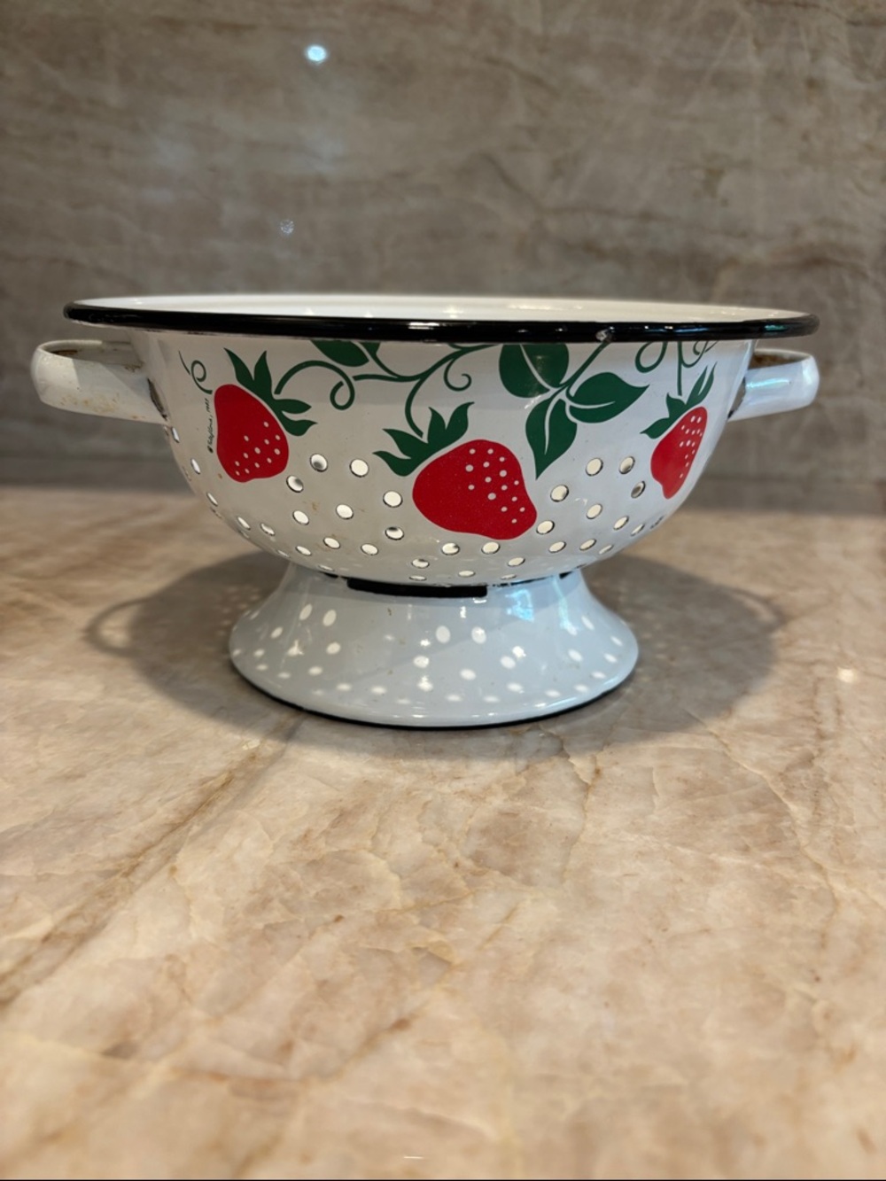 Enamel 1983 Teleflora Strawberry Colander -